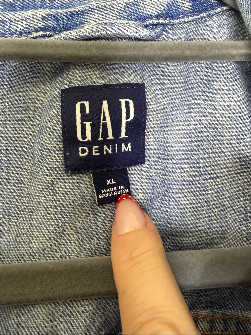 Gap Puff Sleeve Denim Jacket XL Medium Wash Statement Sleeve - Picture 6 of 11